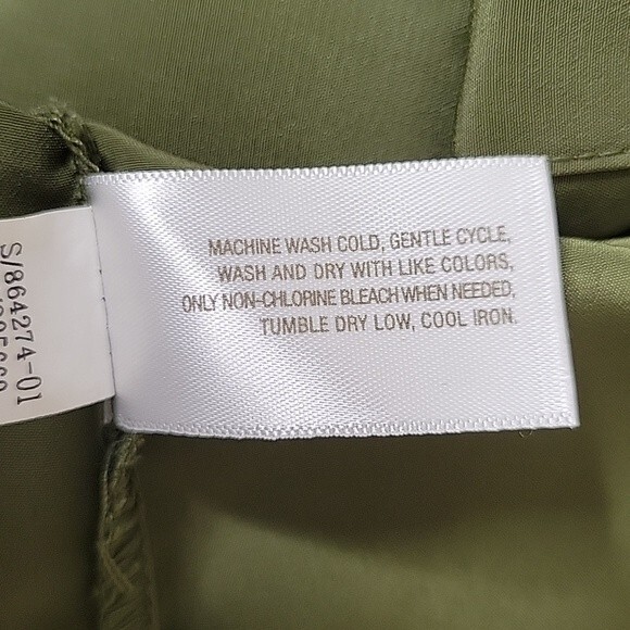 OLD NAVY Green Collared Long Roll Tab Sleeves Button Up Chest Pockets size M - Picture 16 of 16